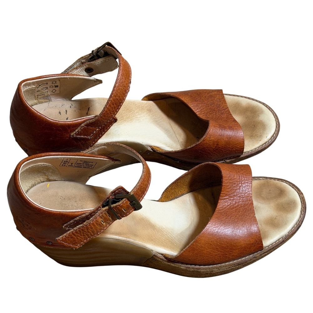 VTG Dr. Martens 12327 Ruana Oxblood Brown Leather Wedge Heels Studded Womens 9 - Picture 8 of 8